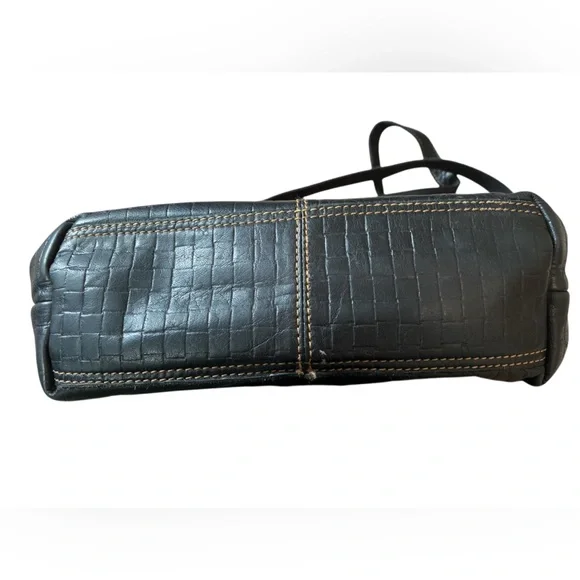 Jack Georges Faux Woven Buffalo Leather Adjustable Shoulder Crossbody Bag. - Picture 10 of 15